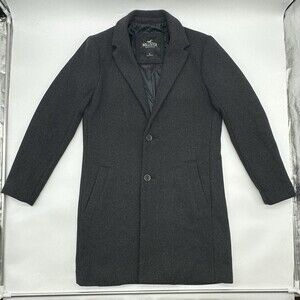 Hollister Women’s Size Small Gray Wool Blend Single Breasted Overcoat Pea Coat